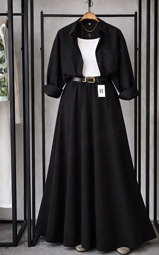Trending 3-Piece Crepe Skirt Set – Casual & Elegant Co-Ord Look SK-41