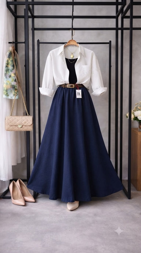 Trending 3-Piece Crepe Skirt Set – Casual & Elegant Co-Ord Look Sk-51
