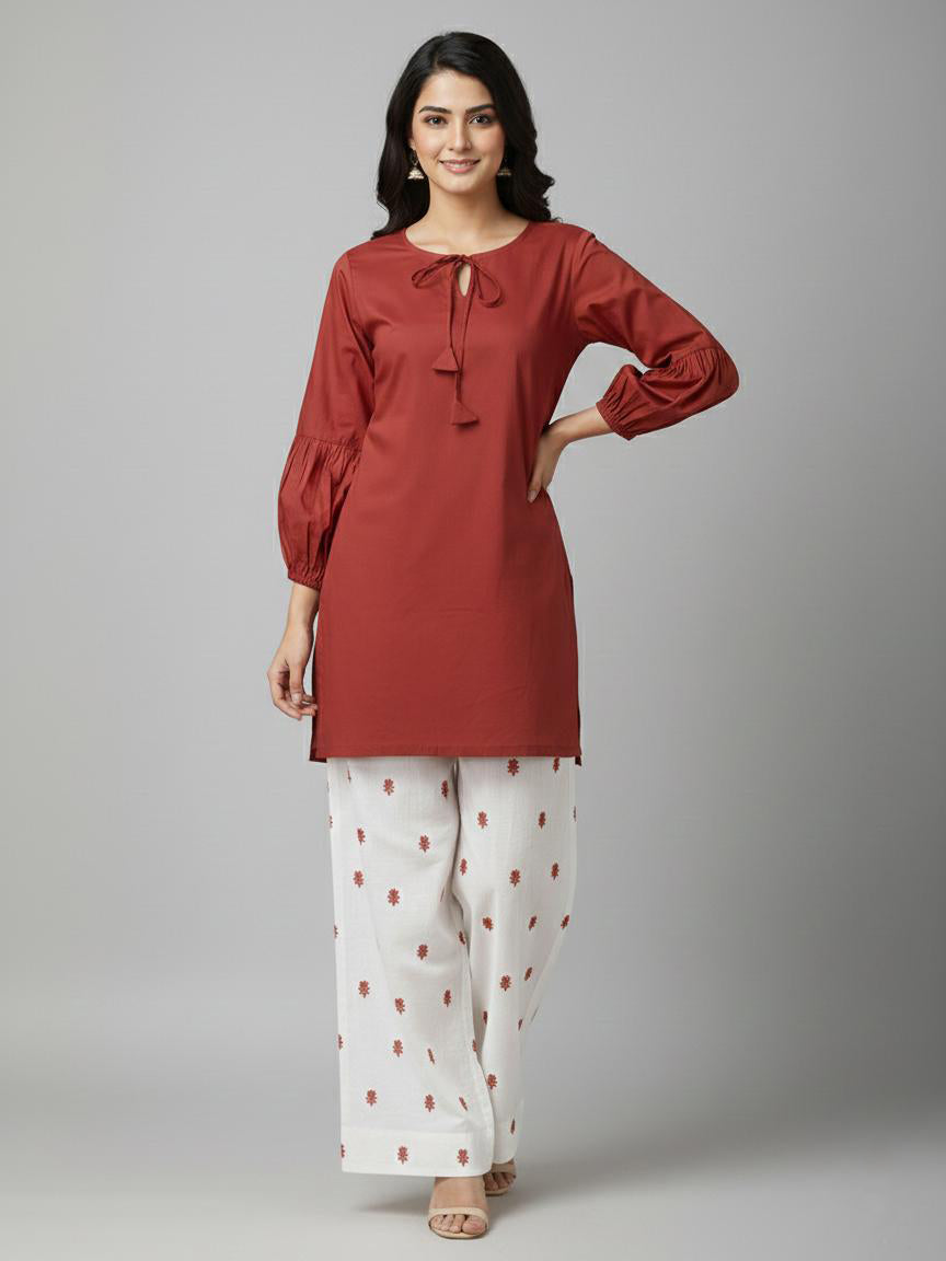 Zinc Elegance – Cotton 2PC Embroidered Suit