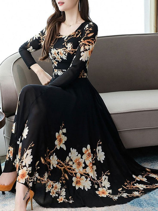 Elegant Digital Printed Crepe Maxi – Full Flare | Stylish & Comfortable 1401