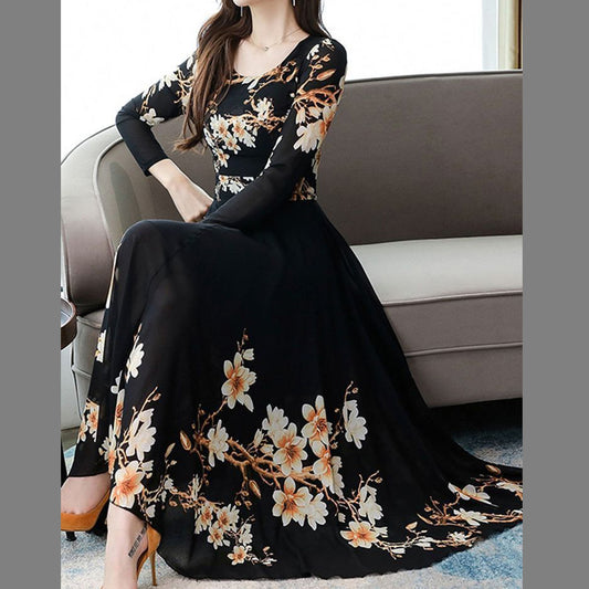 Elegant Digital Printed Crepe Maxi – 1401