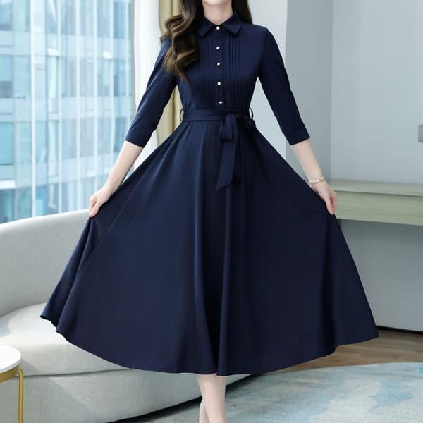 Women's Solid Color Plain Maxi Dress AX-106