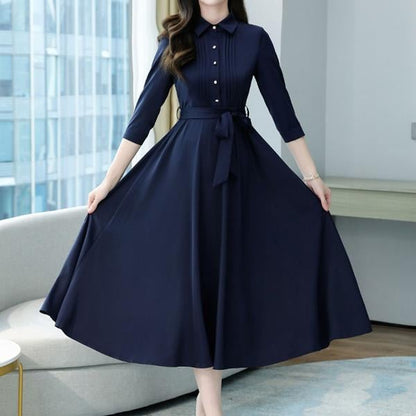 Women's Solid Color Plain Maxi Dress AX-106