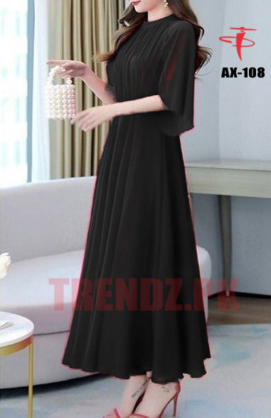 Women's Solid Color Plain Maxi Dress AX-108