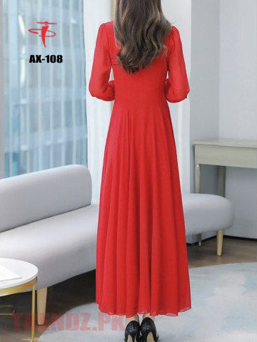 Women's Solid Color Plain Maxi Dress AX-108