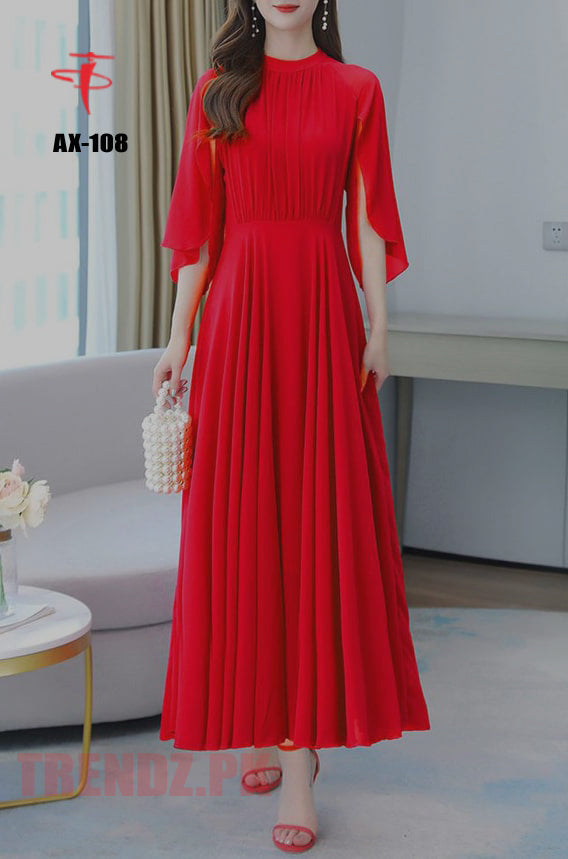 Women's Solid Color Plain Maxi Dress AX-108