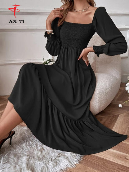 Women's Solid Color Plain Elegant Long Maxi