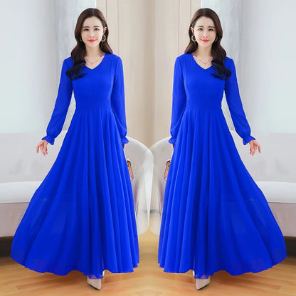 Women's Solid Color Plain Maxi Dress AX-72
