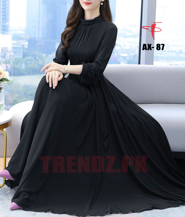 Women's Solid Color Plain Maxi Dress AX-87