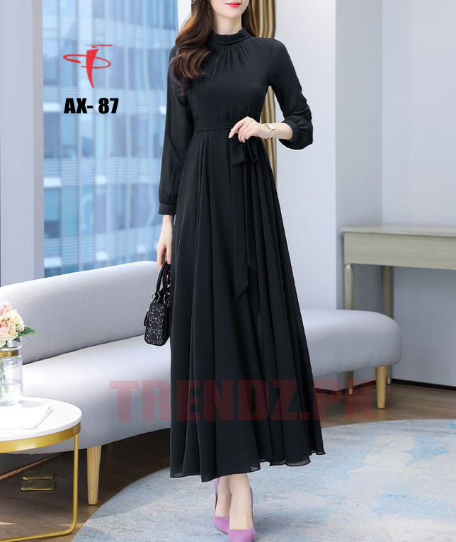 Women's Solid Color Plain Maxi Dress AX-87