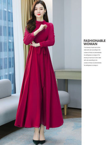 Women's Solid Color Plain Maxi Dress AX-87