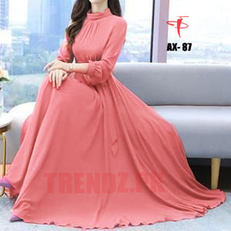 Women's Solid Color Plain Maxi Dress AX-87