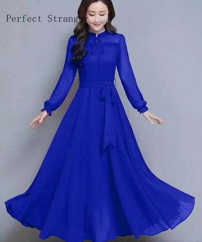 Women's Solid Color Plain Maxi Dress AX-92