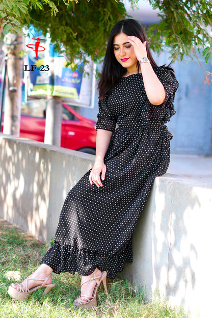 Women’s Premium Chiffon Printed Long Maxi Dress LF-23