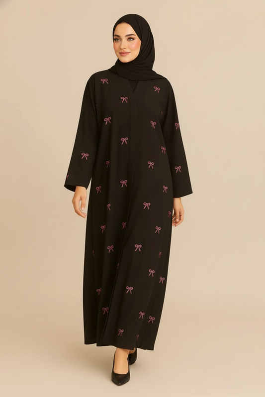 Pink Bow Abaya