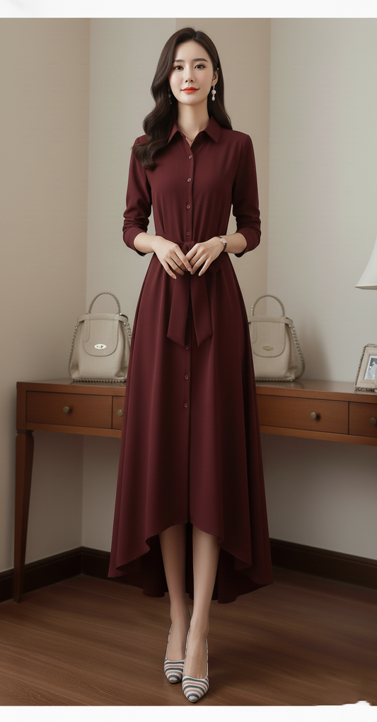 Elegant Tail Frock - Maroon