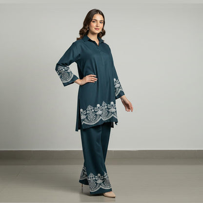 Ocean Mist – Embroidered Co-Ord Set