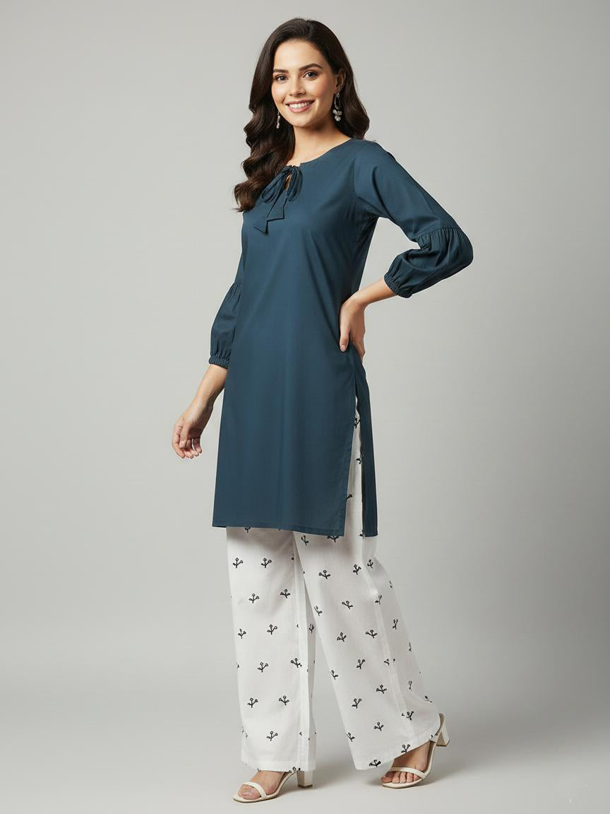Mate Luxe – Cotton 2PC Embroidered Suit