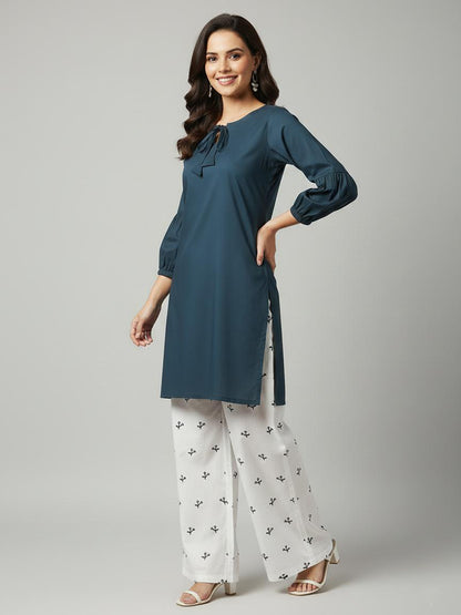 Mate Luxe – Cotton 2PC Embroidered Suit