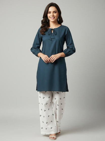 Mate Luxe – Cotton 2PC Embroidered Suit