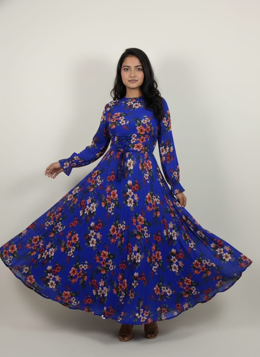 Women’s Premium Floral Printed Long Maxi Dress