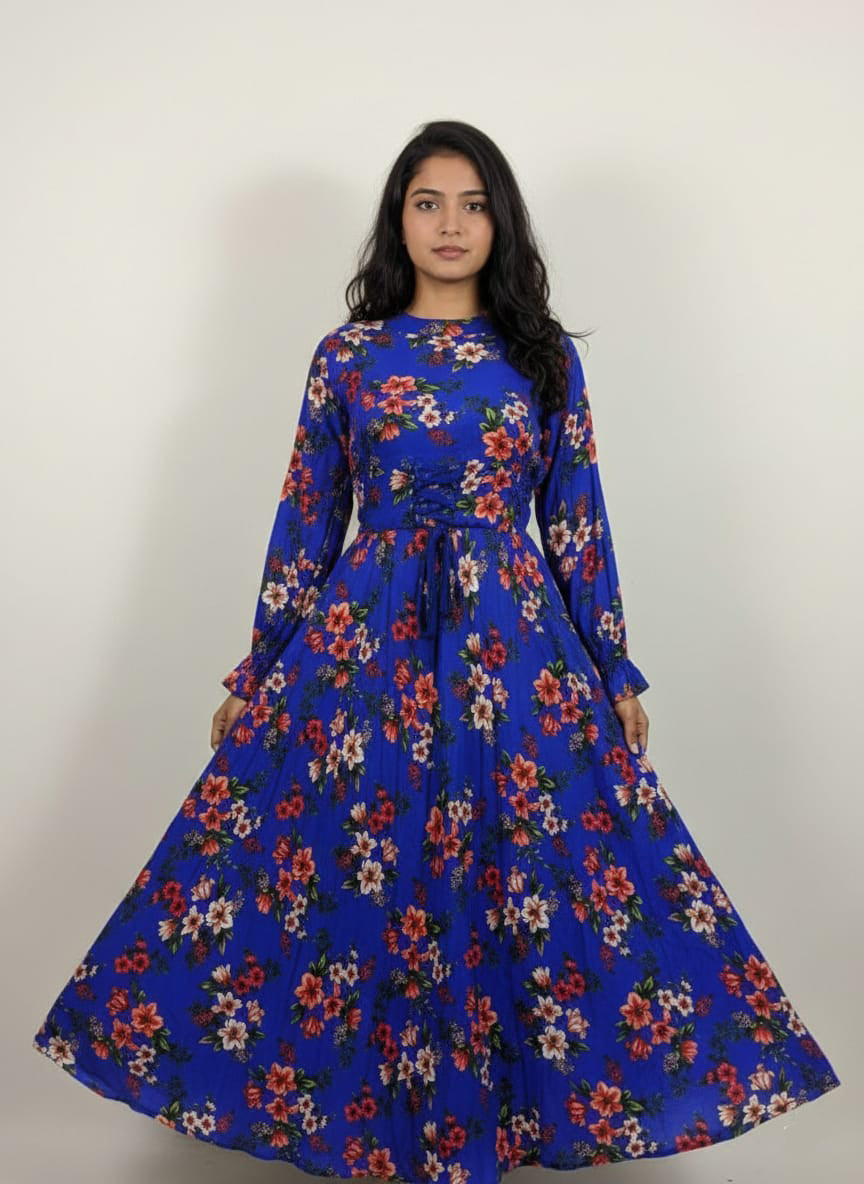 Women’s Premium Floral Printed Long Maxi Dress