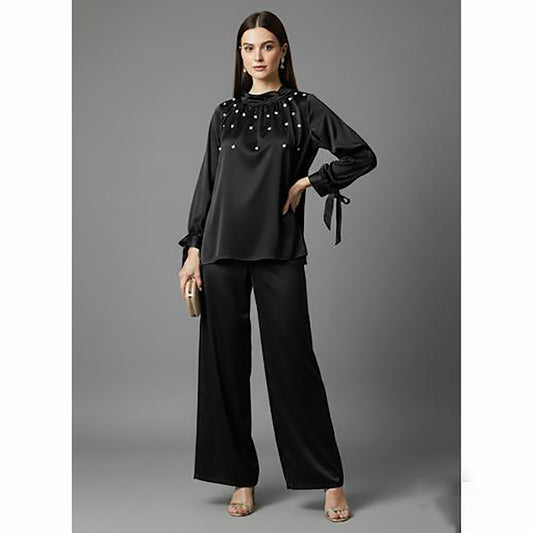 Premium Silk Pearl Detail Co-Ord Set TS-50