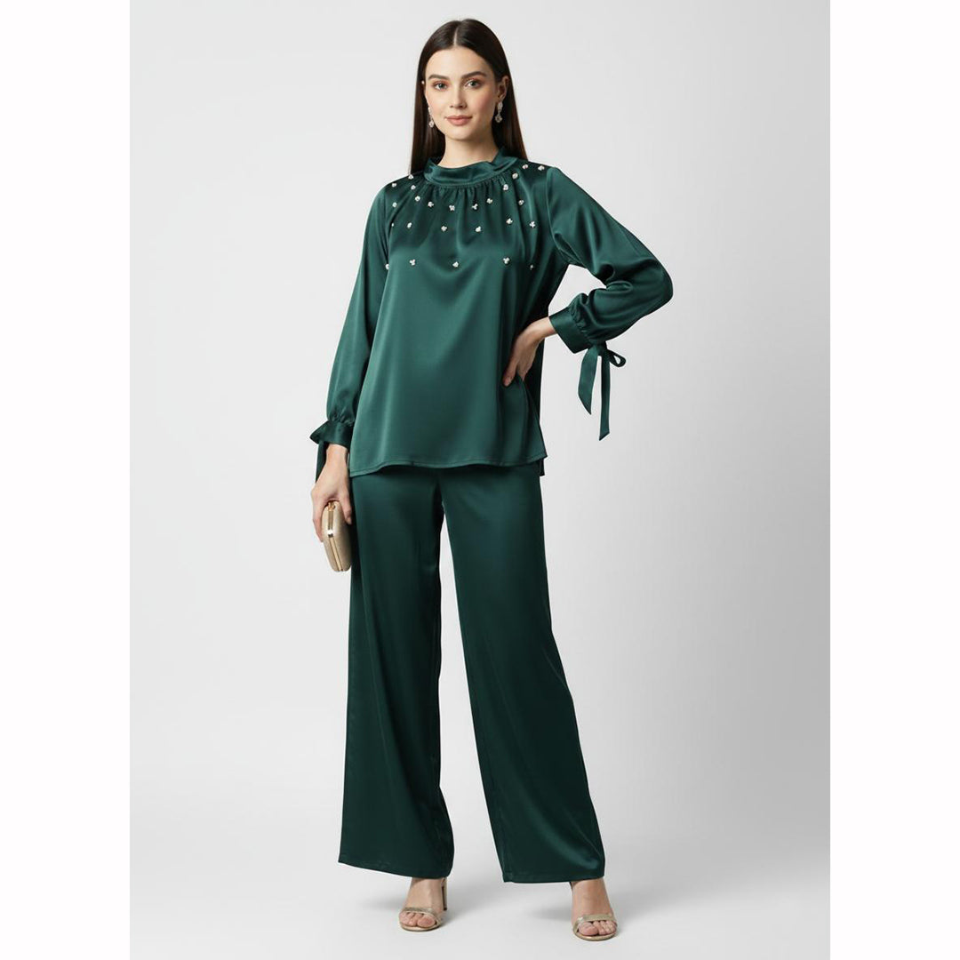 Premium Silk Pearl Detail Co-Ord Set TS-50