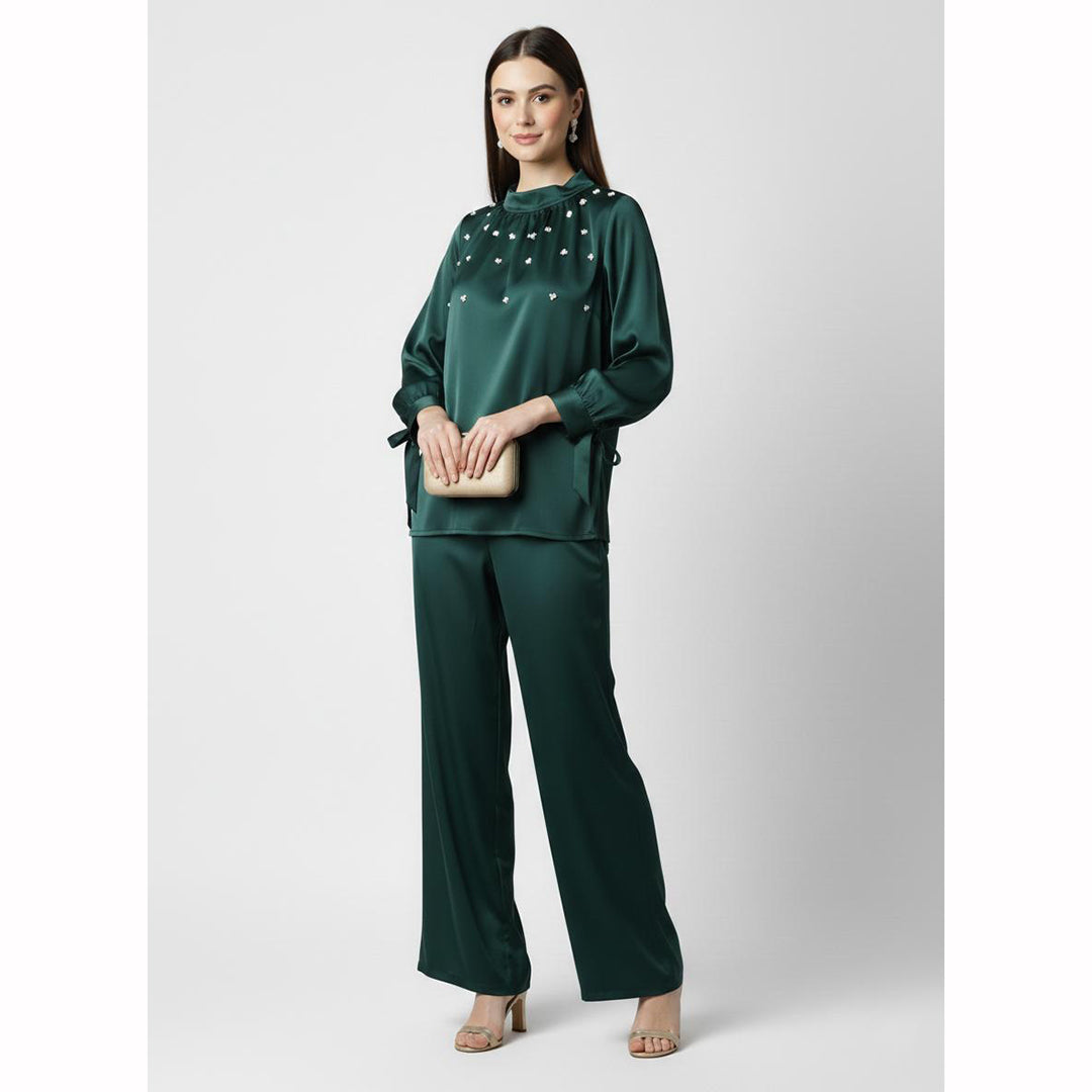 Premium Silk Pearl Detail Co-Ord Set TS-50