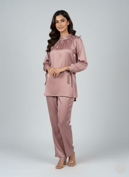 Premium Silk Pearl Detail Co-Ord Set TS-50