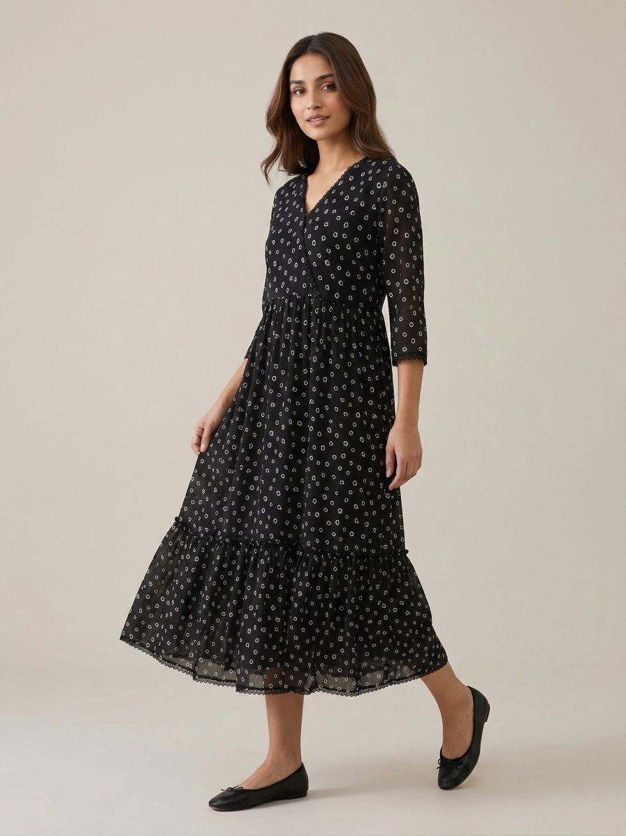 Women’s Premium Chiffon Printed Long Maxi Dress LF-32