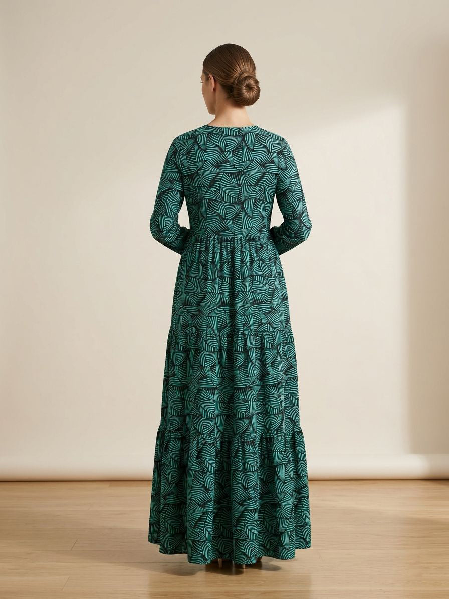Women’s Premium Chiffon Printed Long Maxi Dress LF-27