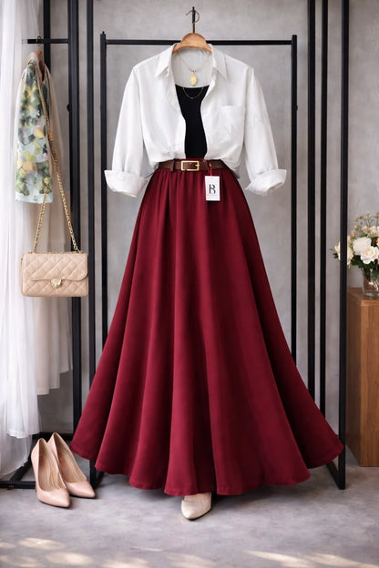 Trending 3-Piece Crepe Skirt Set – Casual & Elegant Co-Ord Look SK-51