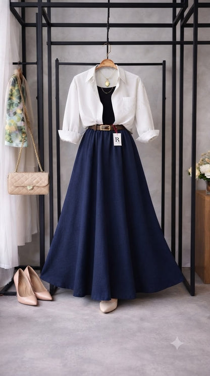 Trending 3-Piece Crepe Skirt Set – Casual & Elegant Co-Ord Look Sk-51