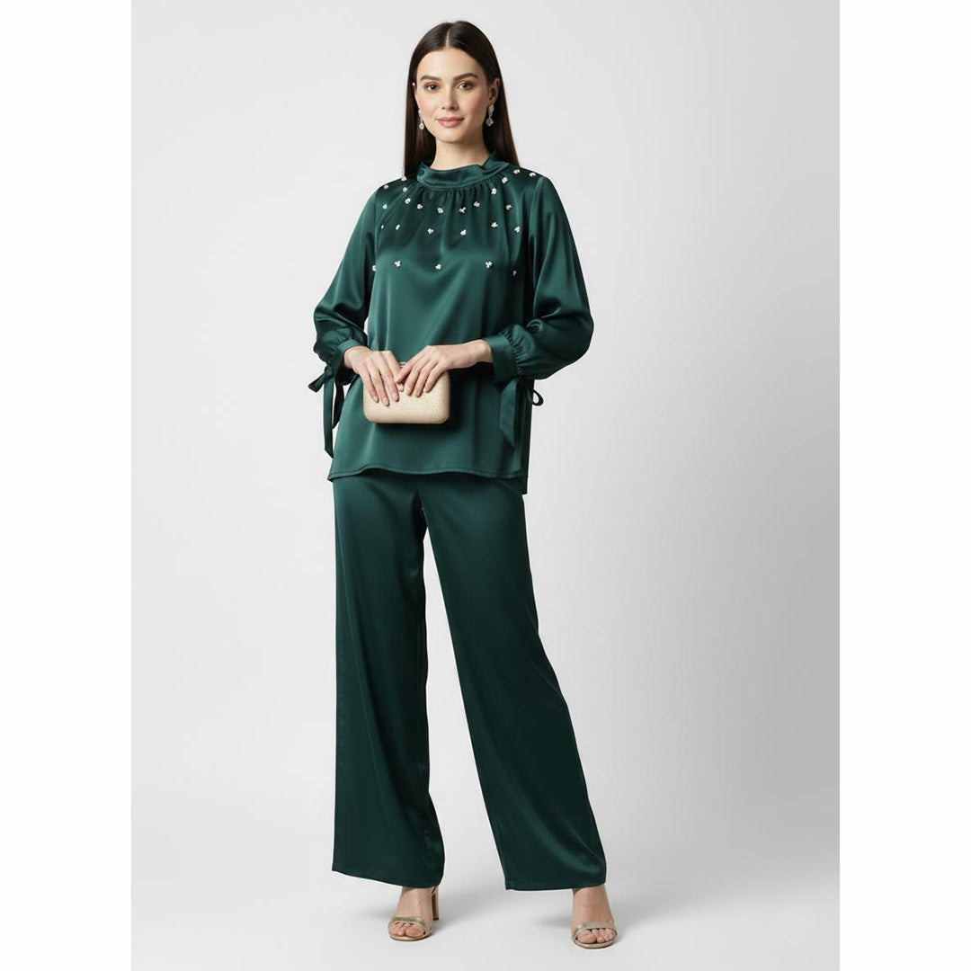 Premium Silk Pearl Detail Co-Ord Set TS-50