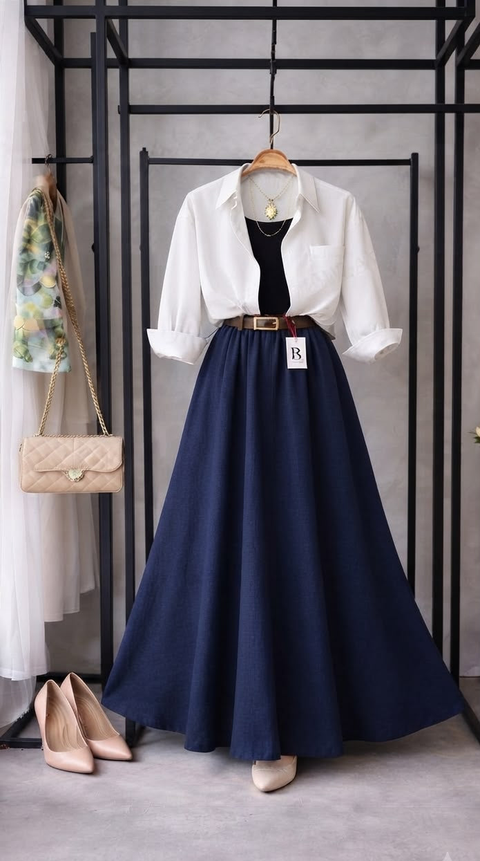 Trending 3-Piece Crepe Skirt Set – Casual & Elegant Co-Ord Look SK-51