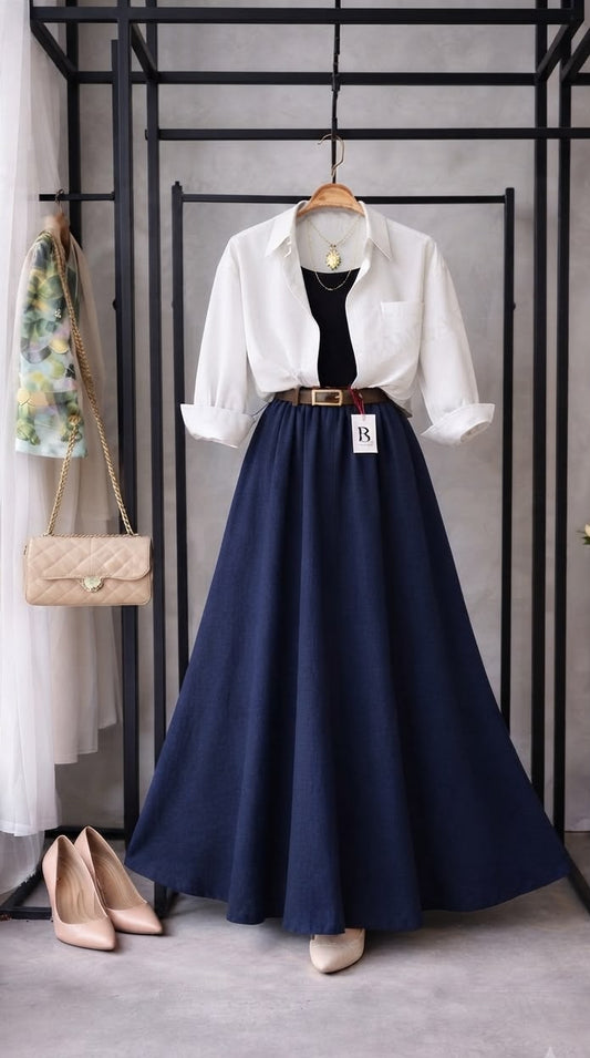 Trending 3-Piece Crepe Skirt Set – Casual & Elegant Co-Ord Look SK-51