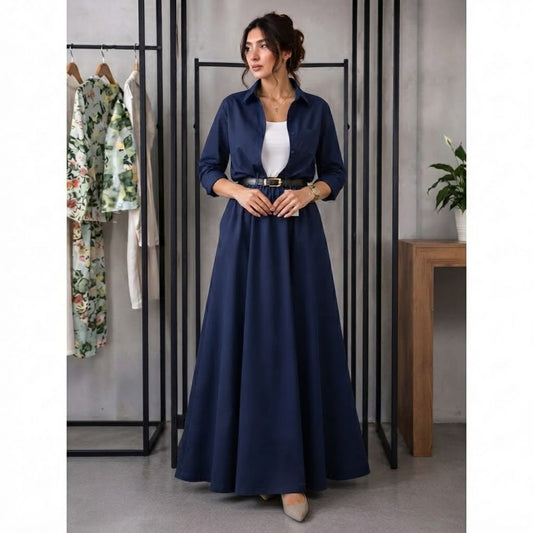 Trending 3-Piece Crepe Skirt Set – Casual & Elegant Co-Ord Look SK-41