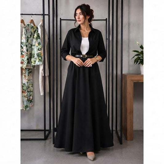 Trending 3-Piece Crepe Skirt Set – Casual & Elegant Co-Ord Look SK-41