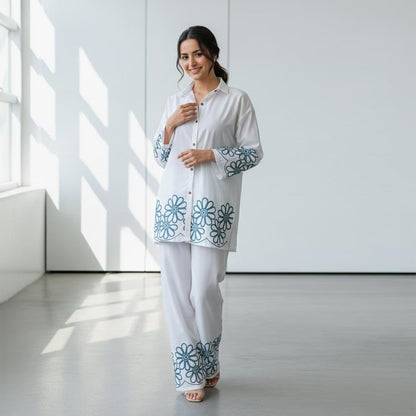 Alabaster – Embroidered Co-Ord Set