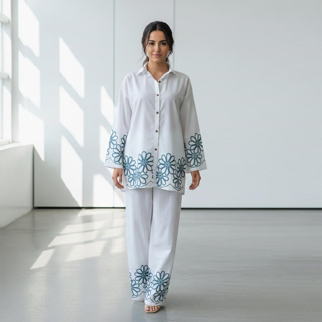 Alabaster – Embroidered Co-Ord Set