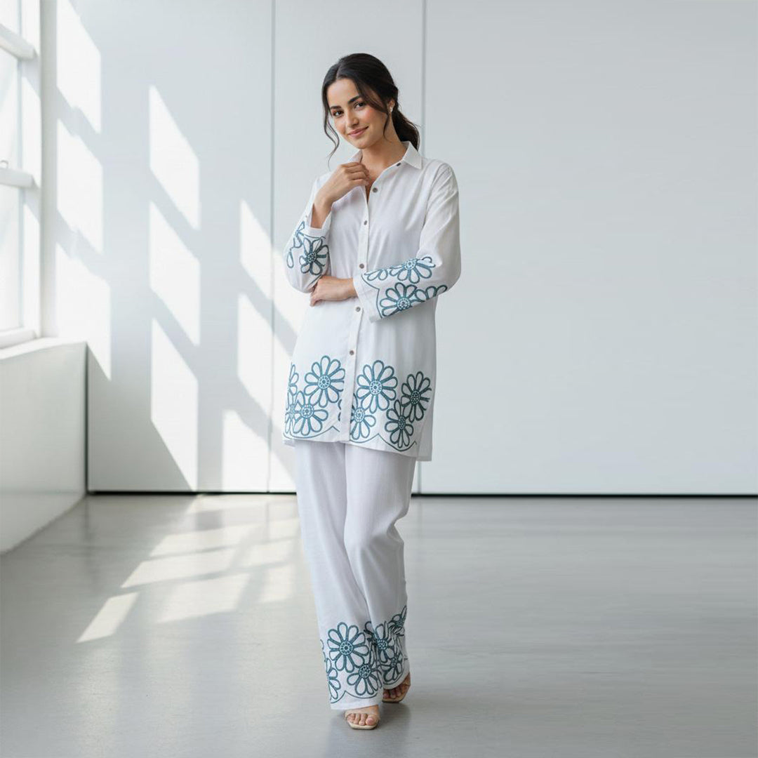 Alabaster – Embroidered Co-Ord Set