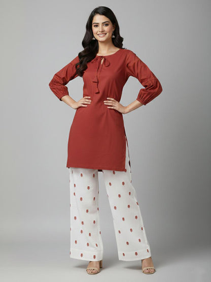 Zinc Elegance – Cotton 2PC Embroidered Suit
