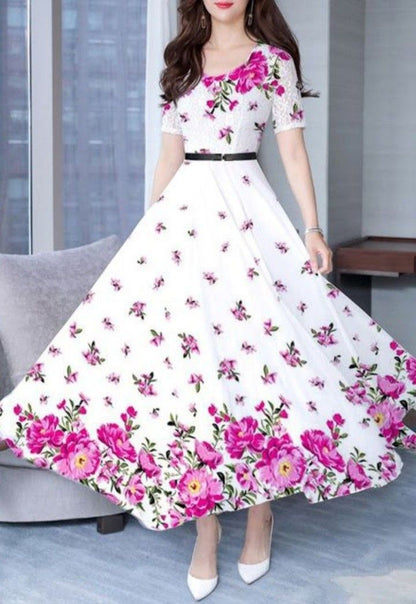 Elegant Digital Printed Crepe Maxi – Full Flare | Stylish & Comfortable 1405