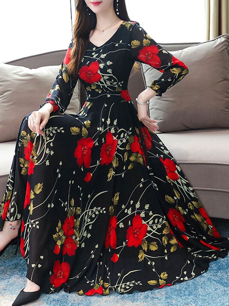 Elegant Digital Printed Crepe Maxi – Full Flare | Stylish & Comfortable 1402