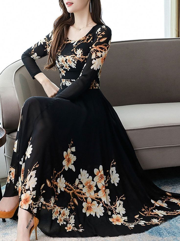 Elegant Digital Printed Crepe Maxi – Full Flare | Stylish & Comfortable 1401